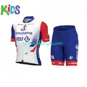 Set Fahrradtrikot + Radhose Kurze 2022 Groupama-FDJ Kinder N001